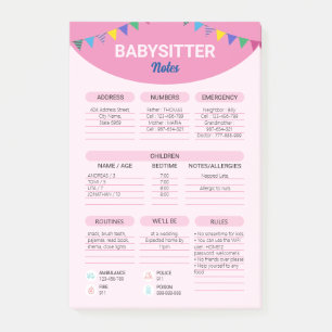 Babysitting Business Babysitter Information Note