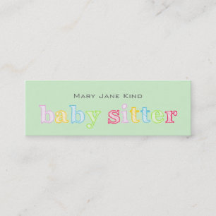 Babysitting & Child Care - Customisable colour Mini Business Card