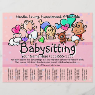 Babysitting.Child Care.Day Care.Custom text/colour Flyer