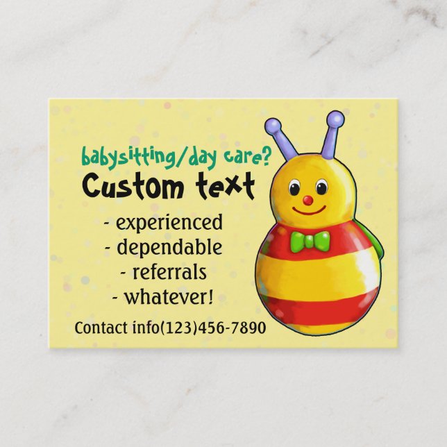 Babysitting Day Care Child Care business card (Front)