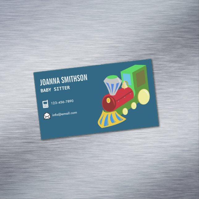 Babysitting Day Care Kindergarten Babysitter Magnetic Business Card (In Situ)