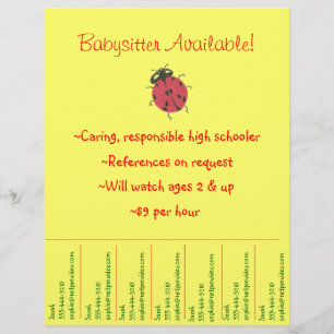 Babysitting Flyer - Ladybug