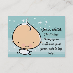 Babysitting, Infant Child Care. Promotional card