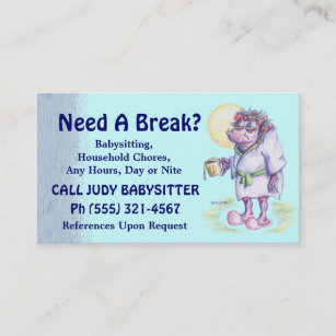 Babysitting Or Household Chores Business Card