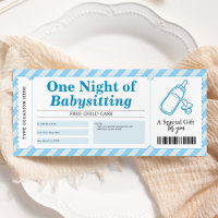 Babysitting Service Blue Gift Certificate Voucher