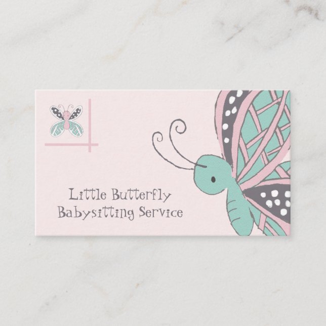 Babysitting Service Butterfly Business Card (Front)