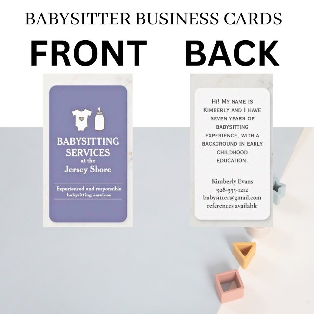 Babysitting Services at the Jersey Shore Lavender Business Card (Creator Uploaded)