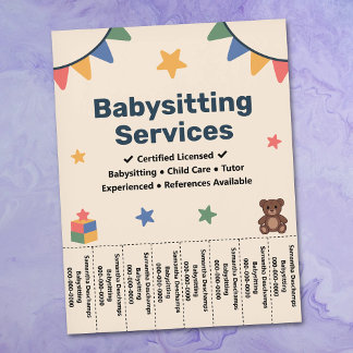 Babysitting Tear Off Strips Flyer