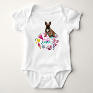 Babystrampler french bulldogge hello summer baby bodysuit