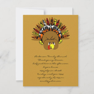 babyturkeycolorsdamaskcircles invitation
