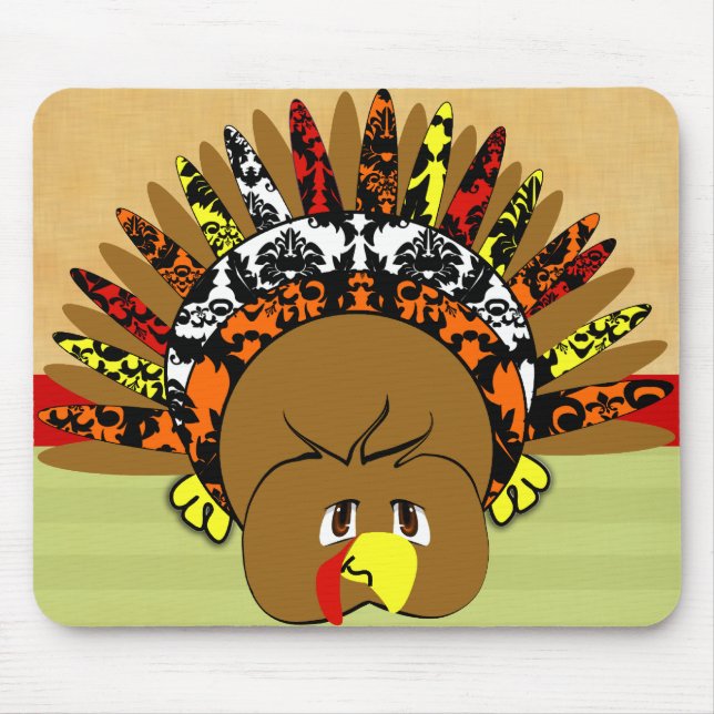 babyturkeycolorsdamaskcircles mouse mat (Front)