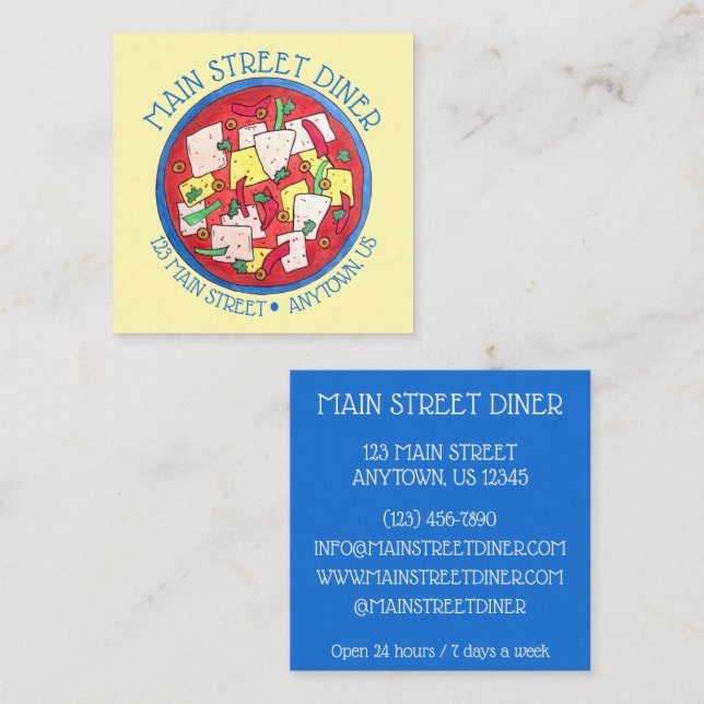 Bacalao Puerto Rican Cuisine Salted Cod Fish Stew Square Business Card (Front/Back)