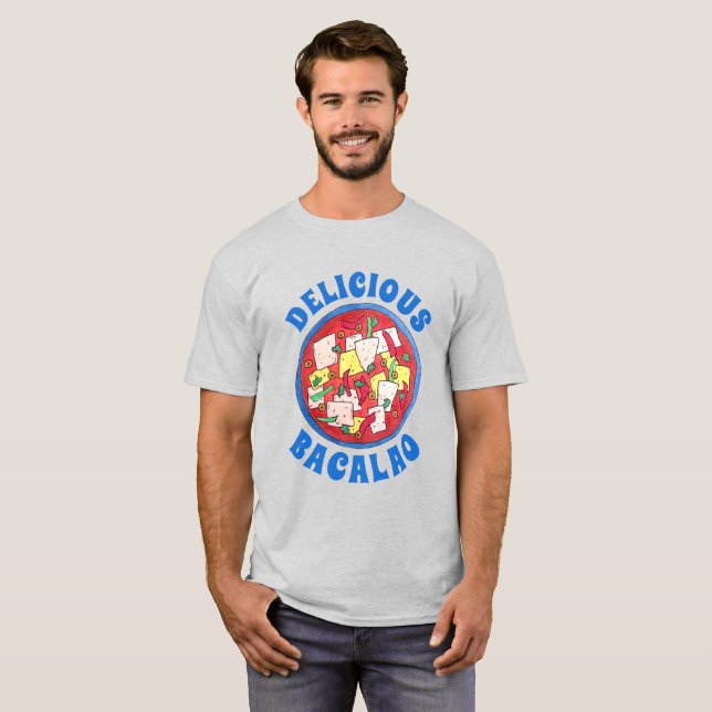 Bacalao Puerto Rican Cuisine Salted Cod Fish Stew T-Shirt (Front Full)