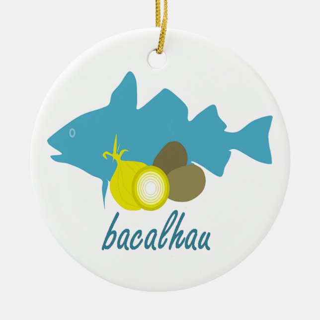 Bacalhau Ceramic Tree Decoration (Front)