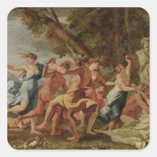 Bacchanal before a Herm, c.1634 Square Sticker