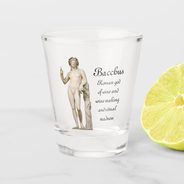 Bacchus and Grapevine Shot Glass (Front)