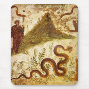 Bacchus and Serpent Agathodaimon in Pompeii Mouse Mat