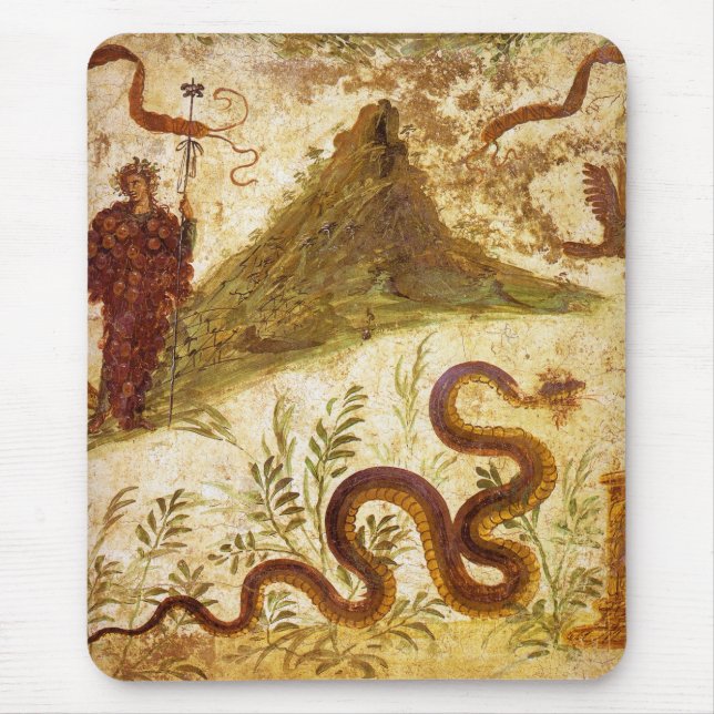 Bacchus and Serpent Agathodaimon in Pompeii Mouse Mat (Front)