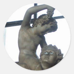 Bacchus Statue in the Vatican Classic Round Sticker