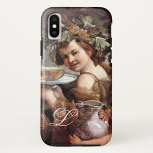 BACCHUS WITH GRAPES AND WINE MONOGRAM iPhone XS CASE