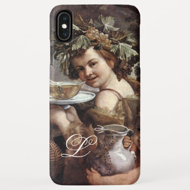 BACCHUS WITH GRAPES AND WINE MONOGRAM Case-Mate iPhone CASE (Back)
