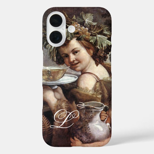 BACCHUS WITH GRAPES AND WINE MONOGRAM Case-Mate iPhone CASE (Back)