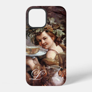 BACCHUS WITH GRAPES AND WINE MONOGRAM iPhone 12 CASE