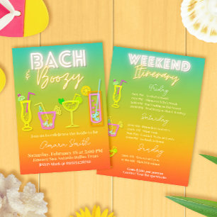 Bach and Boozy Bachelorette with Itenerary Invitation