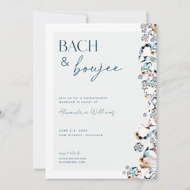 Bach and Boujee Bachelorette Weekend Invitation (Front)