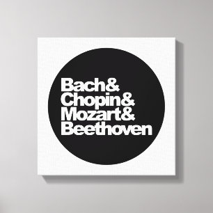 Bach and Chopin and Mozart and Beethoven Canvas Print