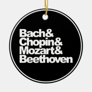 Bach and Chopin and Mozart and Beethoven Ceramic Tree Decoration