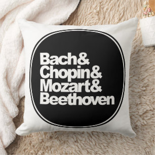 Bach and Chopin and Mozart and Beethoven Cushion