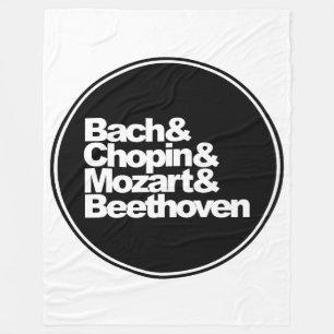 Bach and Chopin and Mozart and Beethoven Fleece Blanket