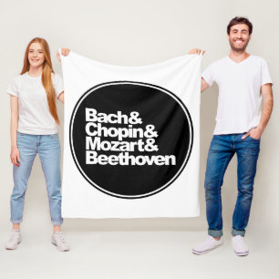 Bach and Chopin and Mozart and Beethoven Fleece Blanket