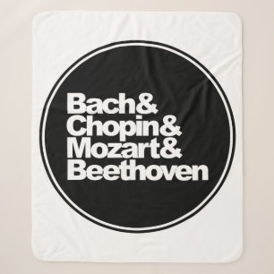 Bach and Chopin and Mozart and Beethoven Sherpa Blanket