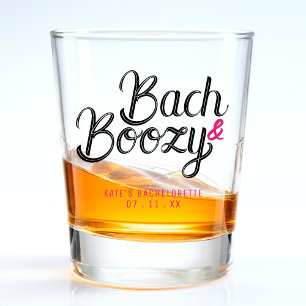 Bach & Boozy Black & Pink Bachelorette Party Shot Glass