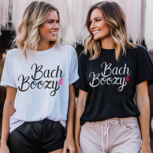 Bach & Boozy Black & Pink Bachelorette Party T-Shirt