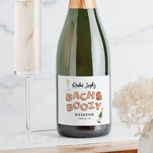 Bach & Boozy Rose Gold Bachelorette Weekend Sparkling Wine Label