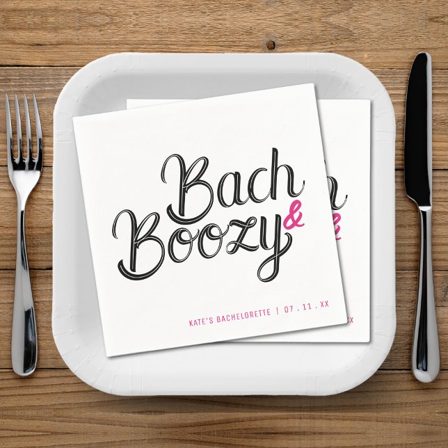 Bach & Boozy White & Pink Bachelorette Party Napkin (Bach & Boozy White & Pink Bachelorette Party Napkins
)