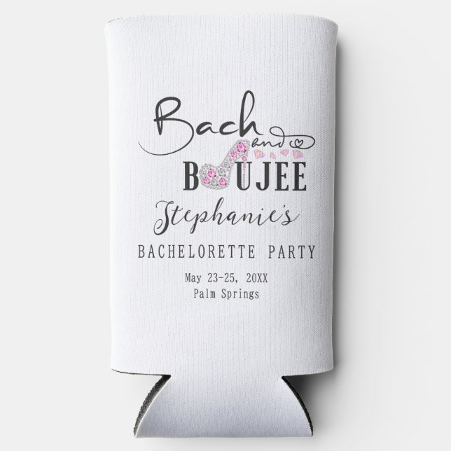 Bach & Boujee Diamond Bachelorette Glitz & Glam Seltzer Can Cooler (Front)