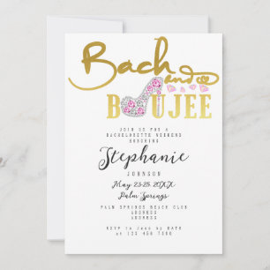 Bach & Boujee Gold Diamond Glam Bachelorette Party Invitation