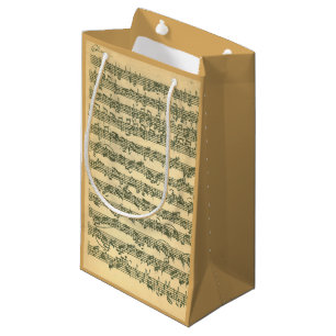 Bach Chaconne Music Manuscript for Solo Violin Small Gift Bag