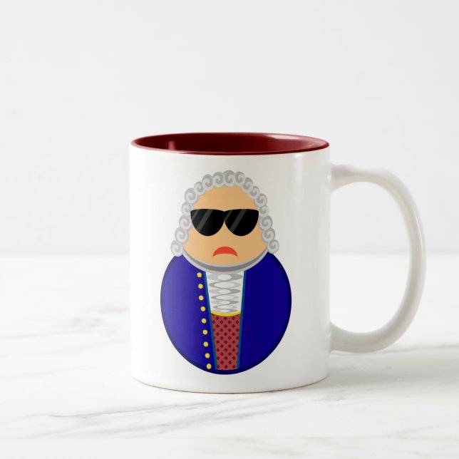 Bach Classical Composer Funny Music Gift Two-Tone Coffee Mug (Right)