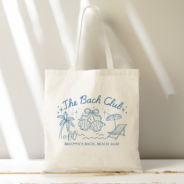 Bach club beach seashells bridesmaids gifts custom tote bag (Bach club beach seashells bachelorette party favors personalized bridesmaids gifts custom tote bag)
