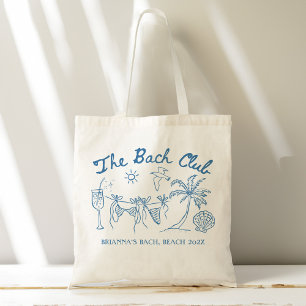 Bach club beach seashells bridesmaids gifts custom tote bag