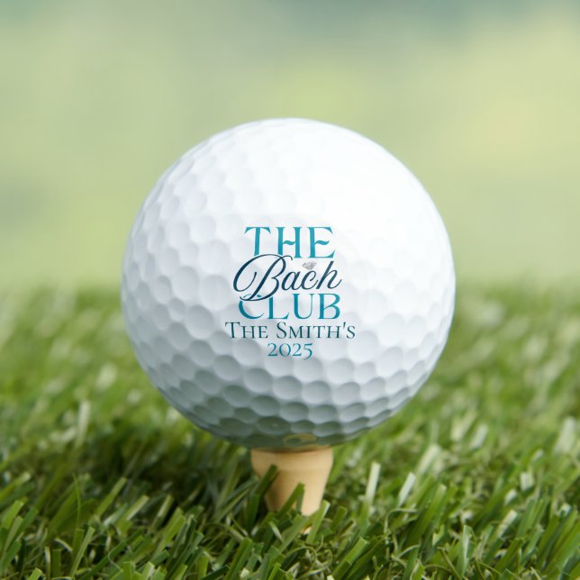 Bach Club Modern Simple Blue Bachelorette Party Golf Balls (Insitu Tee)