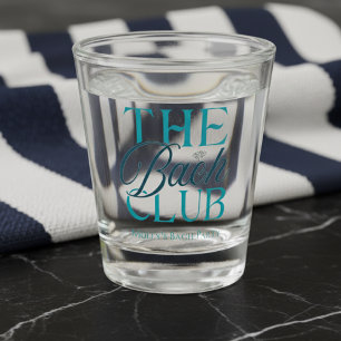 Bach Club Modern Simple Blue Bachelorette Party Shot Glass