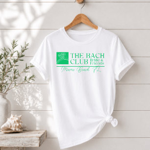 Bach Club Modern Simple Pink & Green Bachelorette T-Shirt