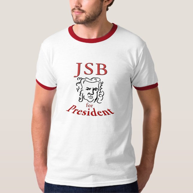 Bach for President ringer T-Shirt (Front)