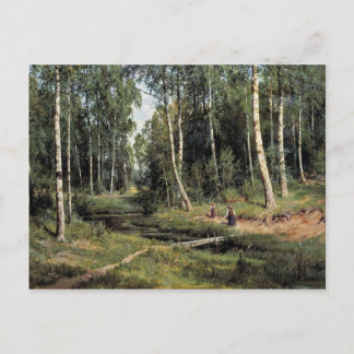 Bach In The Birch Forest By Schischkin Iwan Iwanow Postcard